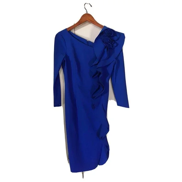 New Teri Jon by Rickie Freeman Cobalt Blue Formal Party Event Dress Sz6. $600